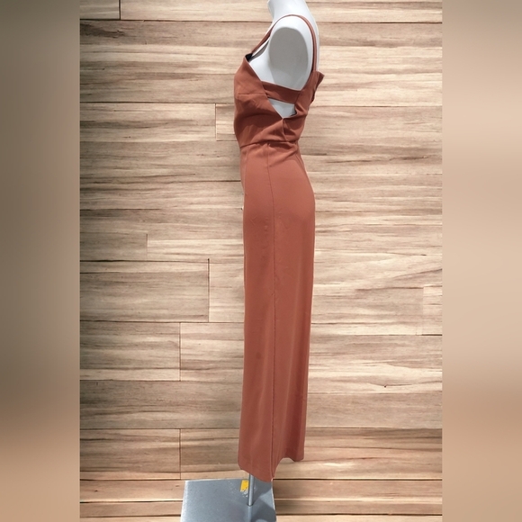 ZARA Rust Wide Leg Jumpsuit Women's Size XS Bloggers Favorite Chic Designer - Picture 3 of 15